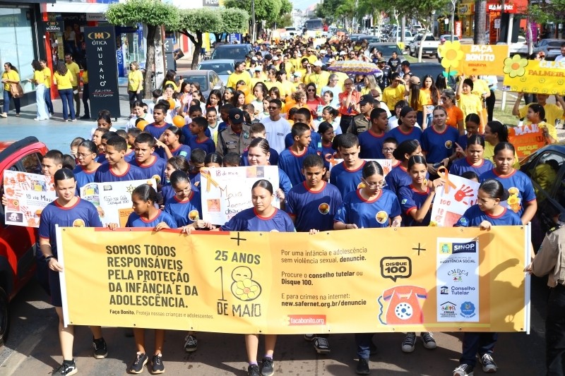 Caminhada busca conscientização sobre violência sexual contra criança e adolescente