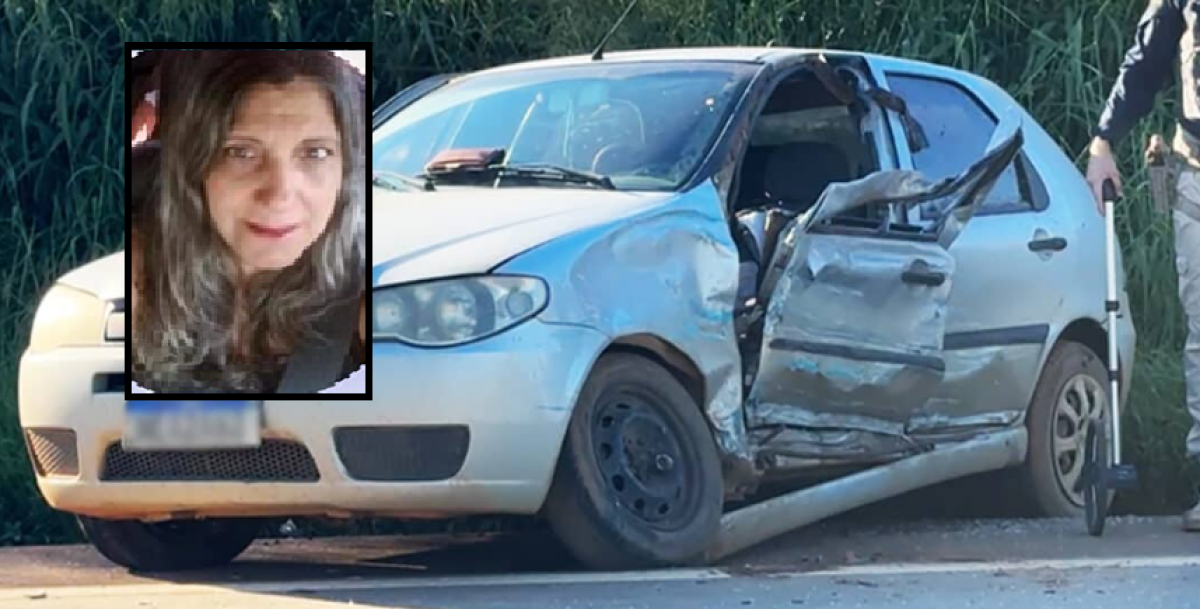 Mulher morre em grave batida entre carro de passeio e veículo de carga