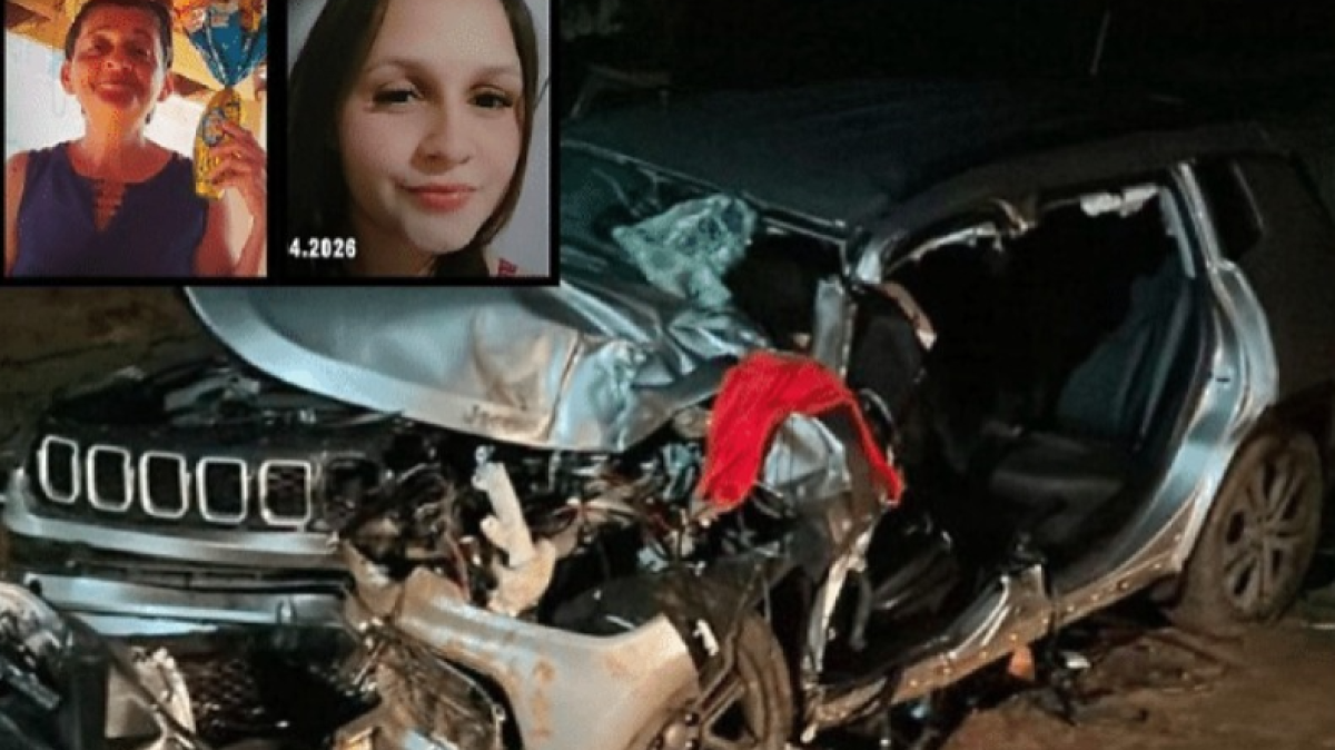 Mãe e filha morrem após carro bater em carreta na MT-343