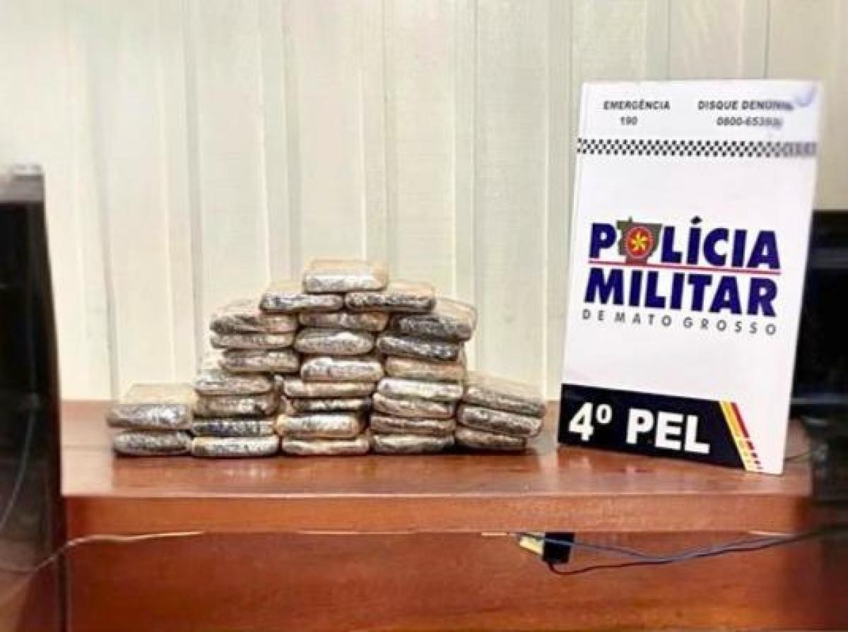 Polícia Militar prende homem com 36 quilos de pasta base de cocaína em MT