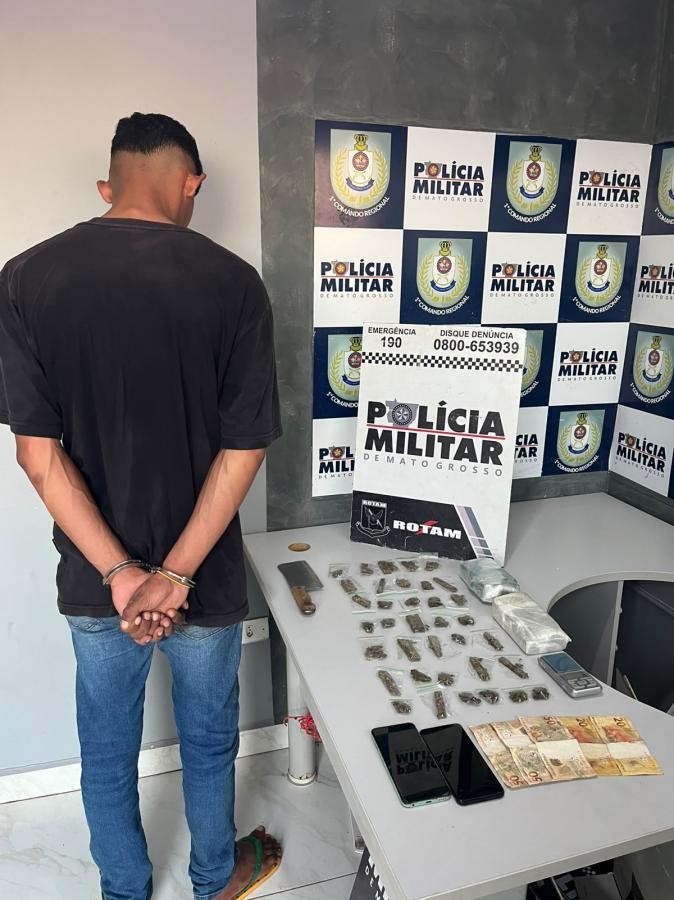 Homem é preso pela Rotam com diversos entorpecentes