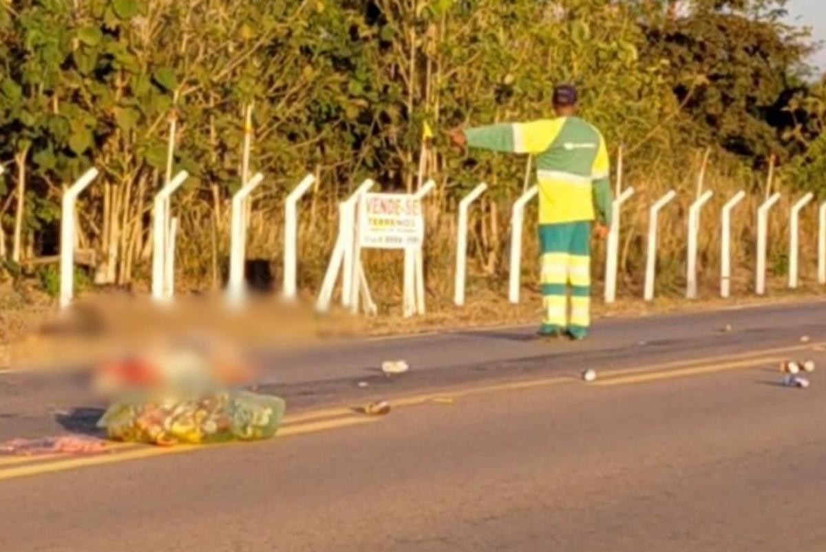 Idoso morre ao ser atropelado por veículo de carga em rodovia de Carlinda