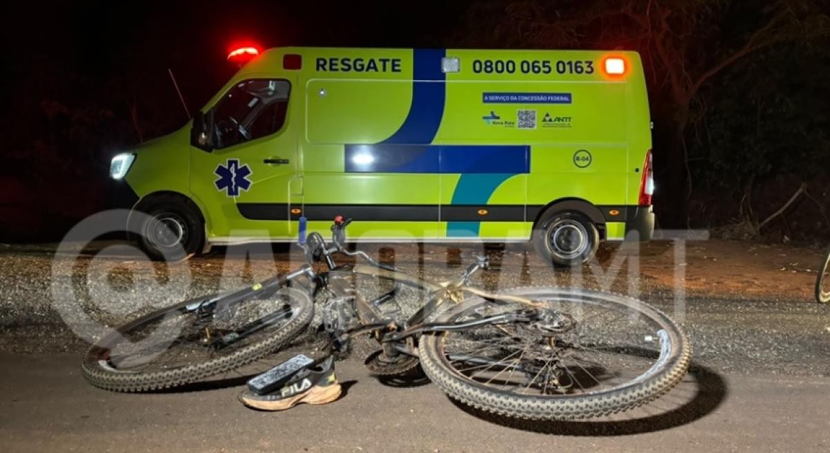 Ciclista morre após ser arrastado por 40 metros em rodovia de MT