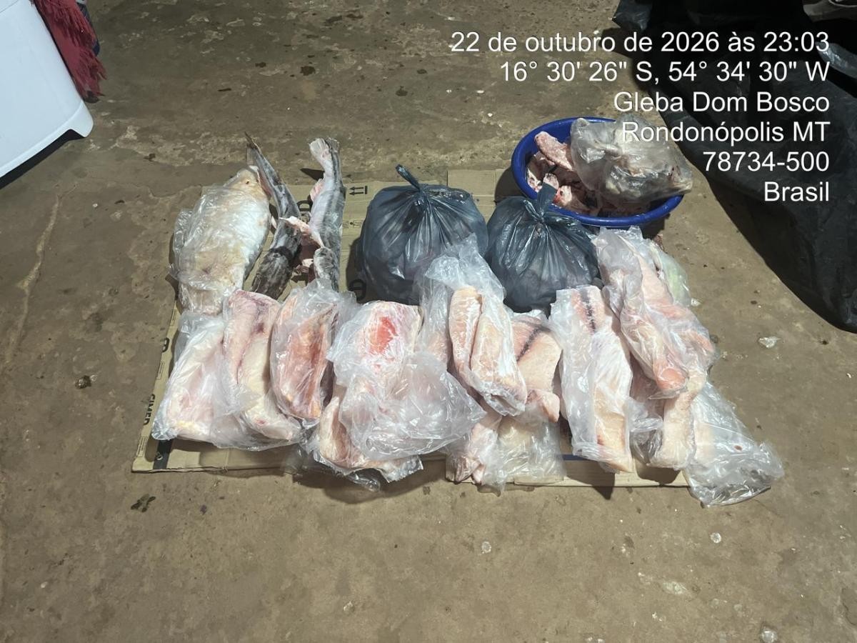 Polícia apreende 40 kg de pescado em rancho às margens de rio